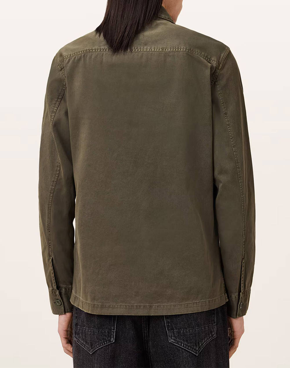 ALL SAINTS SPOTTER LS SHIRT M154SB-CARGO GREEN Green φωτογραφία