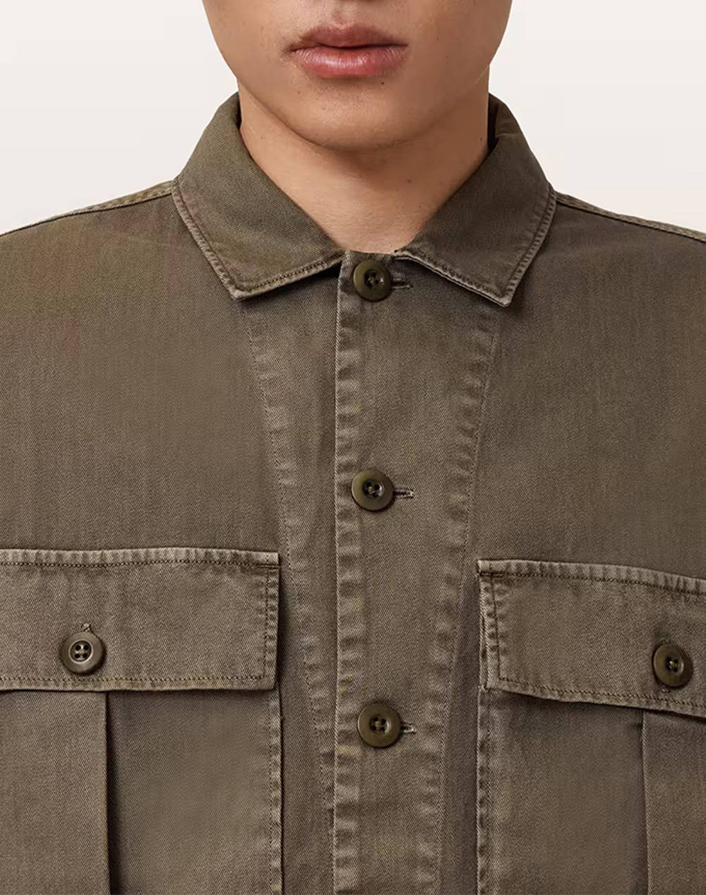 ALL SAINTS ALBYN LS SHIRT M018SD-PASTORAL GREEN DarkGreen φωτογραφία