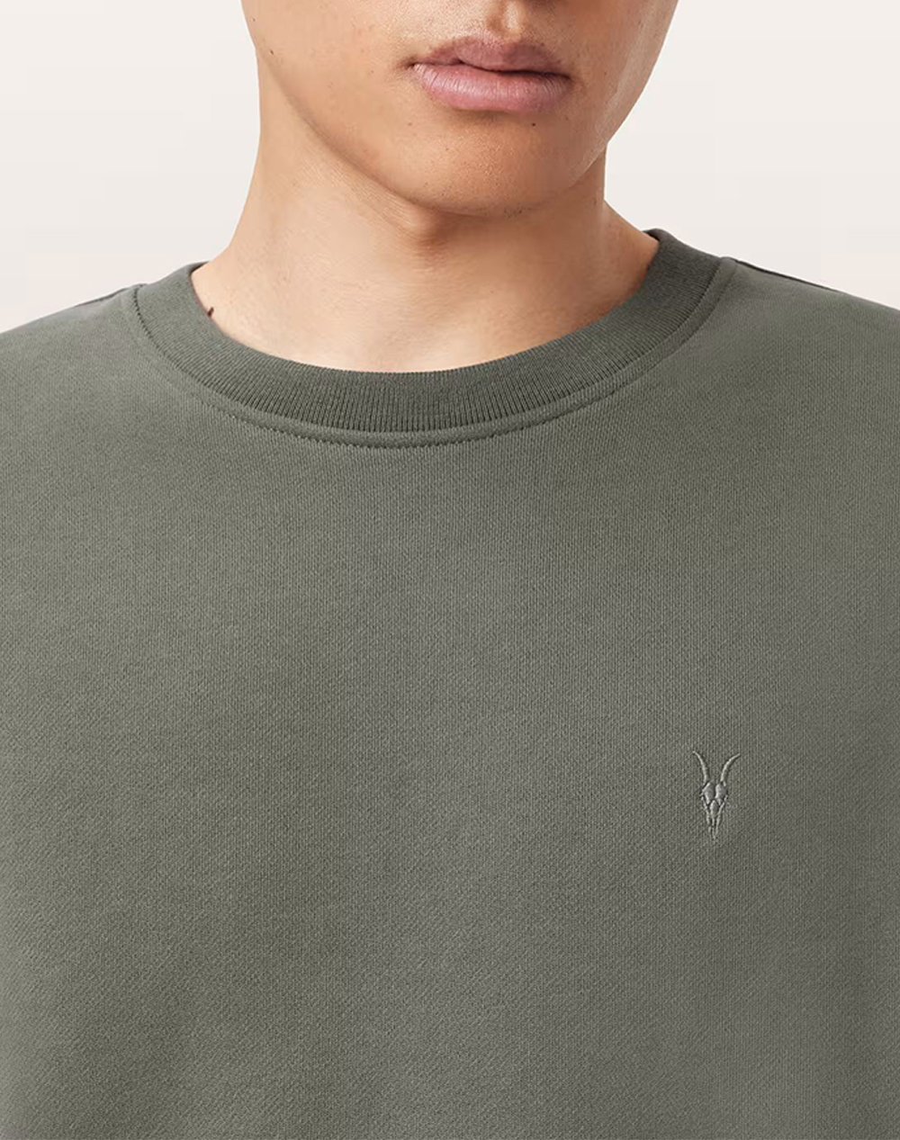 ALL SAINTS RAVEN CREW M037NB-GASTOR GREEN Khaki φωτογραφία