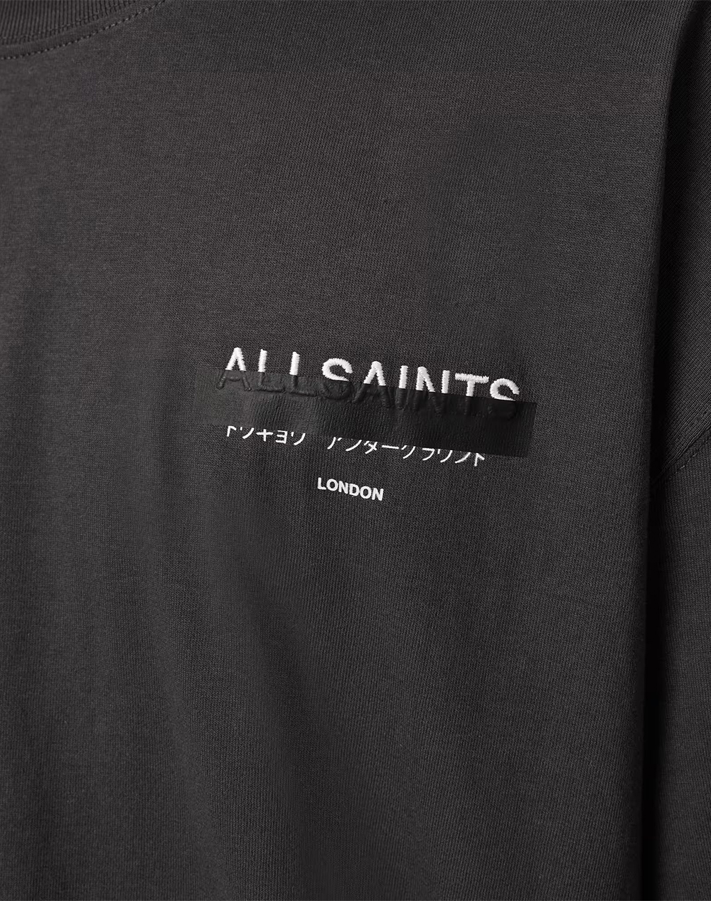 ALL SAINTS REDACT SS CREW M002PC-WASHED BLACK DarkSlateGrey φωτογραφία