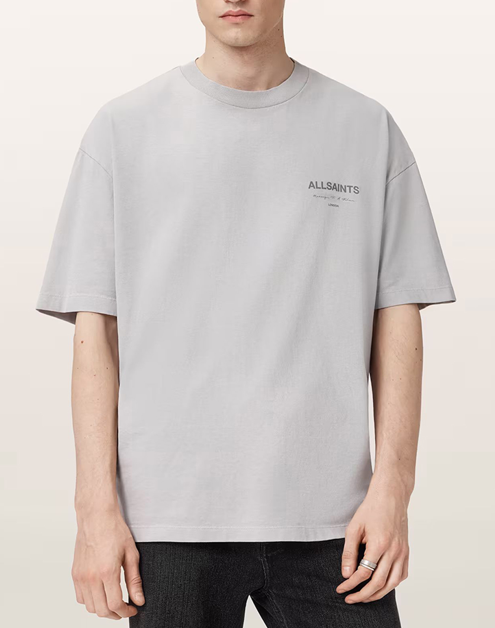 ALL SAINTS ALL SAINTS FUTURE SS CREW M006PD-CARBON GREY LightGray