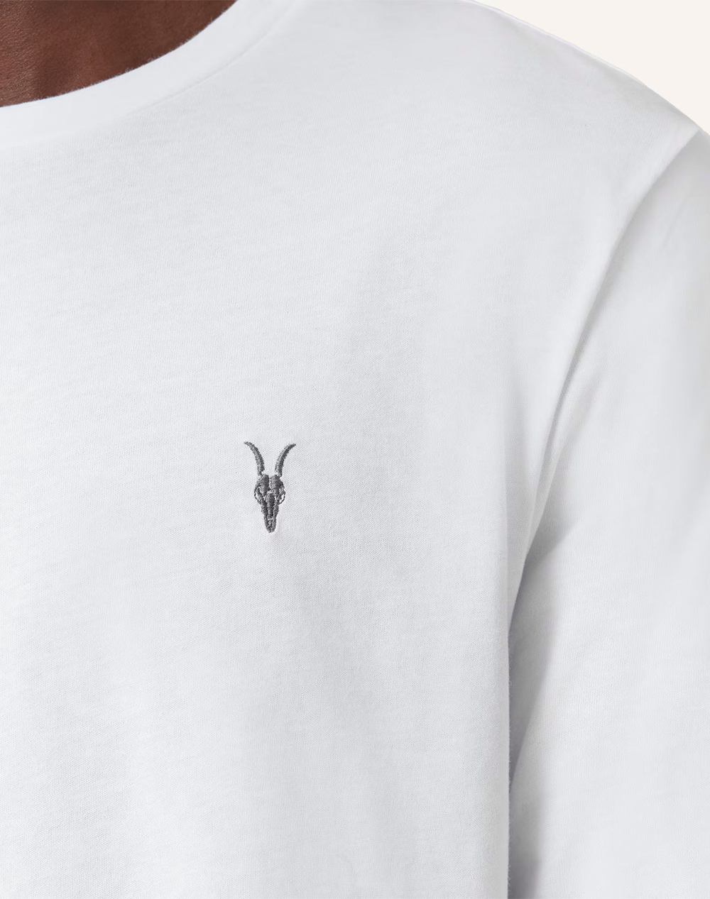 All Saints Brace Ls Crew M033Jb-Optic White ανδρικά ρούχα μπλούζες T-Shirt Politikos Shop Πολιτικός
