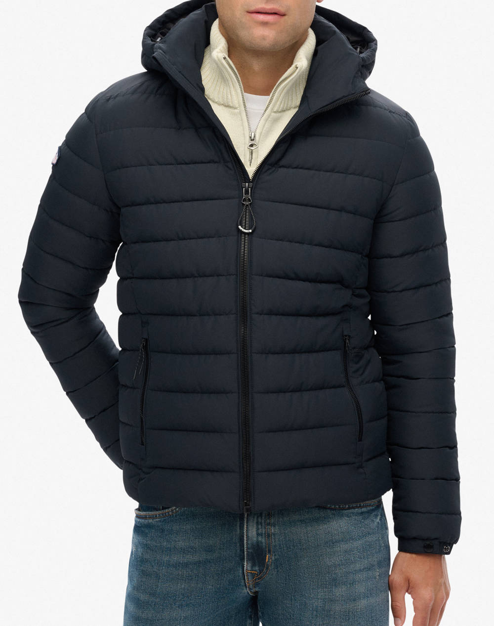 SUPERDRY SUPERDRY D1 SDSW HOODED FUJI PADDED JACKET ΜΠΟΥΦΑΝ ΑΝΔΡΙΚΟ M5012290A-98T NavyBlue