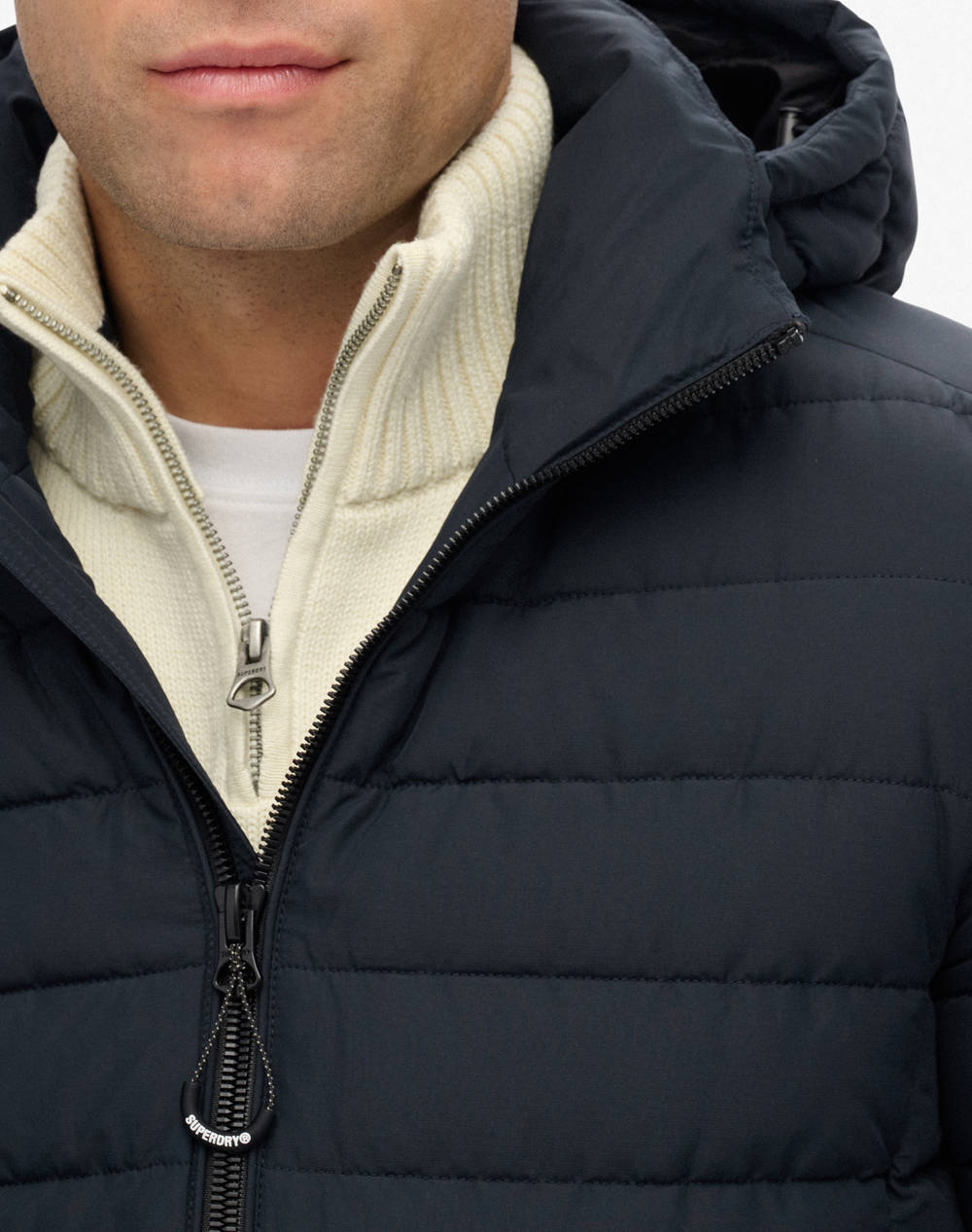 SUPERDRY D1 SDSW HOODED FUJI PADDED JACKET ΜΠΟΥΦΑΝ ΑΝΔΡΙΚΟ M5012290A-98T NavyBlue φωτογραφία