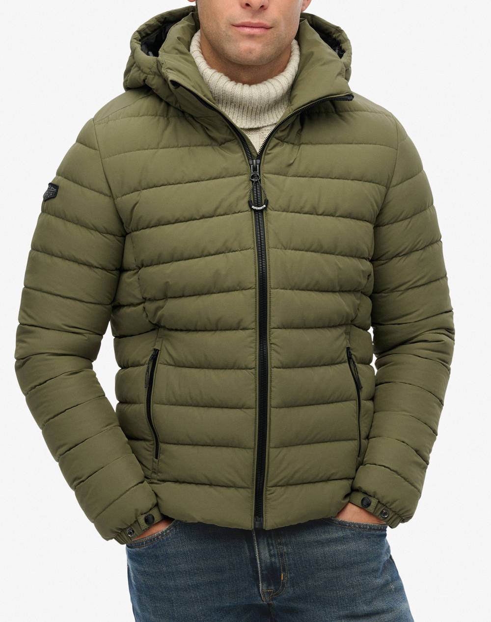SUPERDRY SUPERDRY D1 SDSW HOODED FUJI PADDED JACKET ΜΠΟΥΦΑΝ ΑΝΔΡΙΚΟ M5012290A-5DG Olive