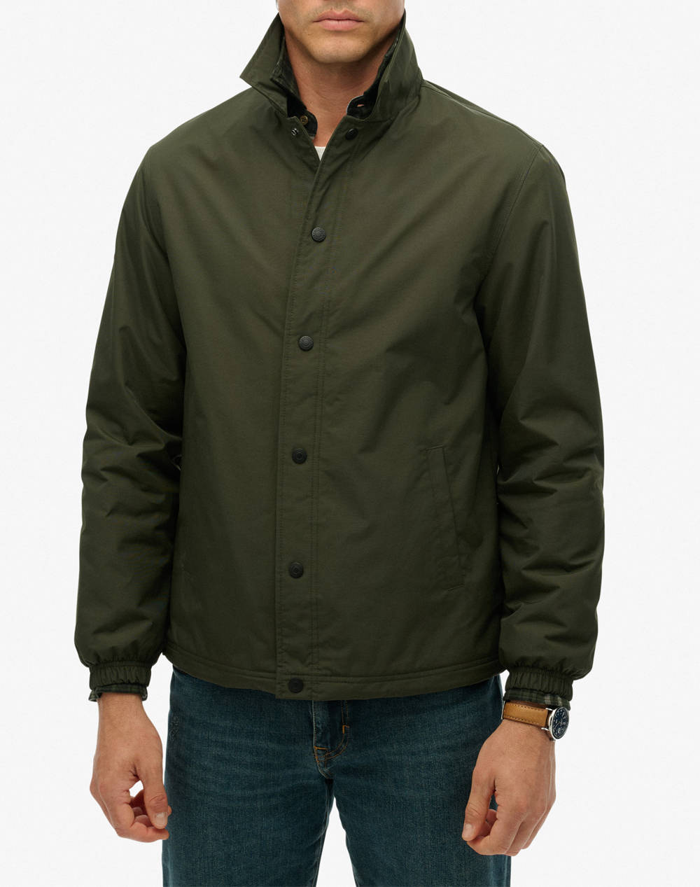 SUPERDRY D1 OVIN NYLON COACH JACKET ΜΠΟΥΦΑΝ ΑΝΔΡΙΚΟ M5012206A-1KM DarkOliveGreen