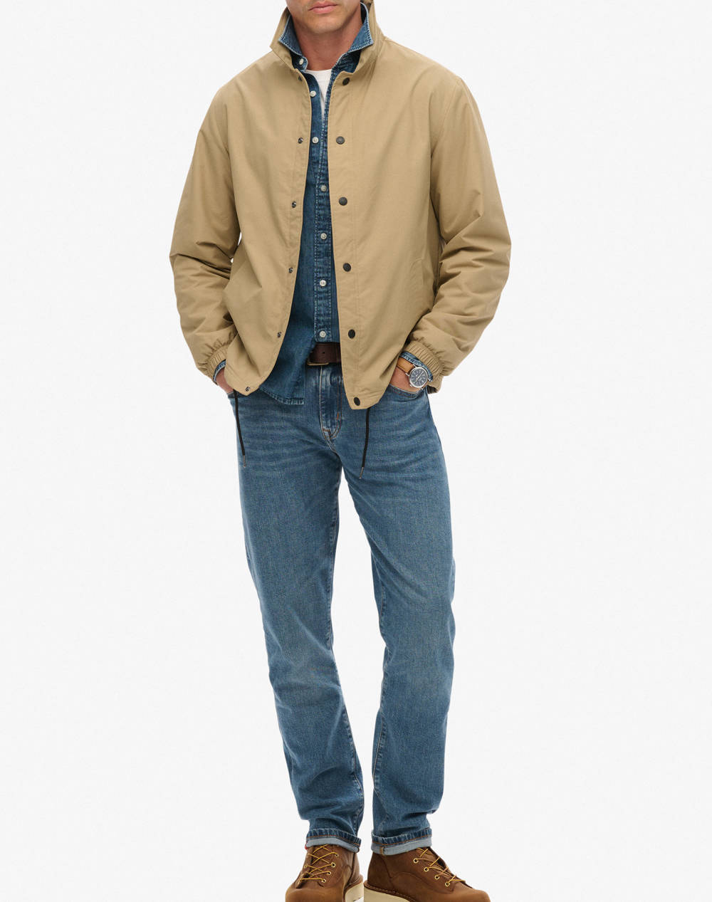 SUPERDRY D1 OVIN NYLON COACH JACKET ΜΠΟΥΦΑΝ ΑΝΔΡΙΚΟ M5012206A-8TU Tan φωτογραφία