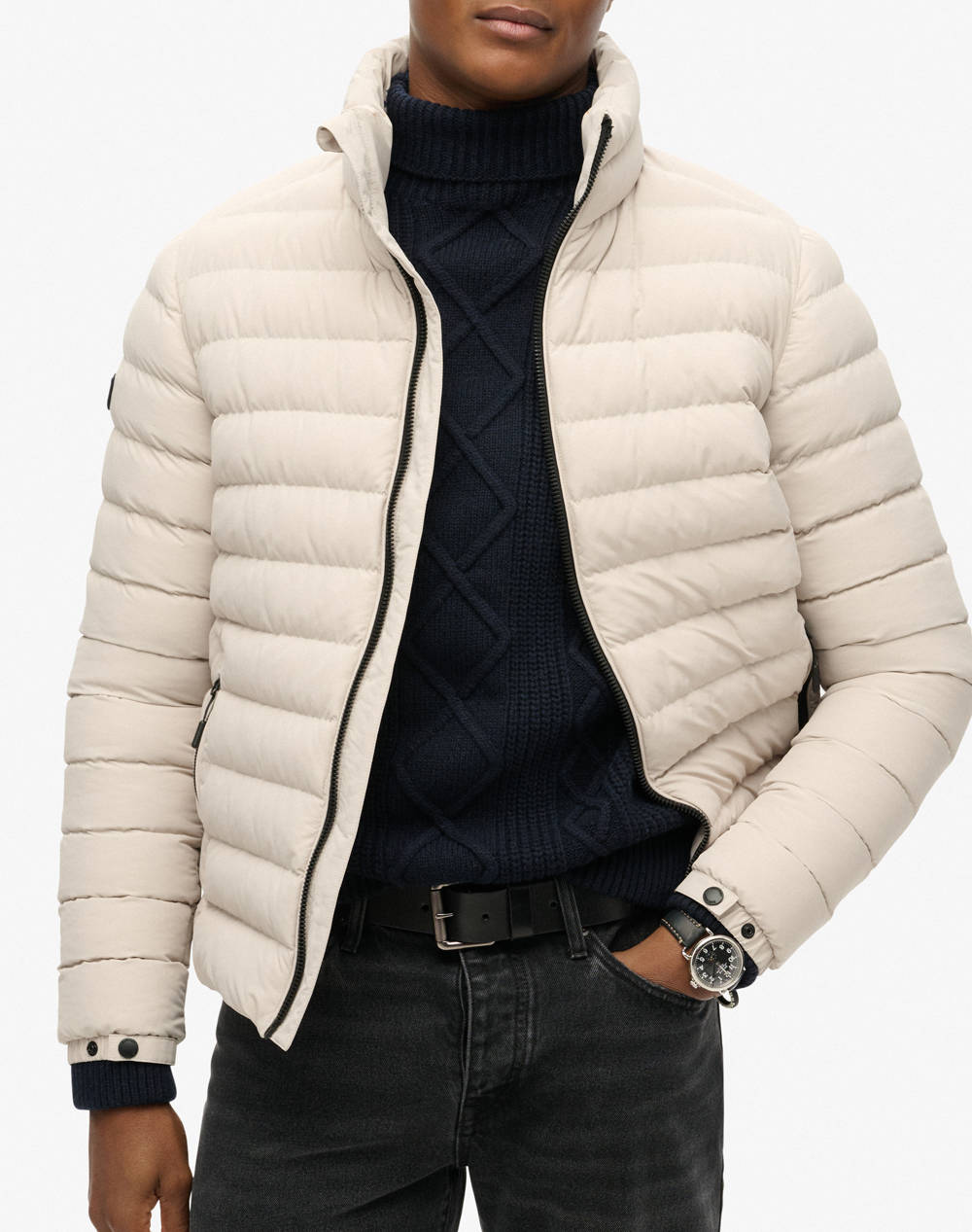SUPERDRY D1 SDSW FUJI PRINT PADDED JACKET ΜΠΟΥΦΑΝ ΑΝΔΡΙΚΟ M5011757A-7MO Ecru