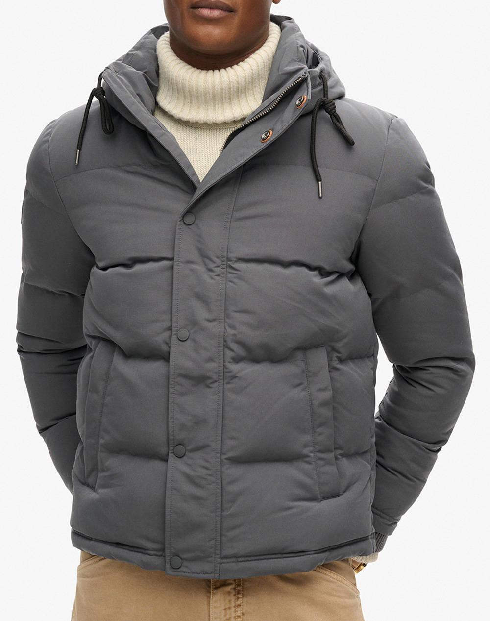 SUPERDRY D2 OVIN EVEREST SHORT HOODED PUFFER ΜΠΟΥΦΑΝ ΑΝΔΡΙΚΟ M5011743A-00Q Gray