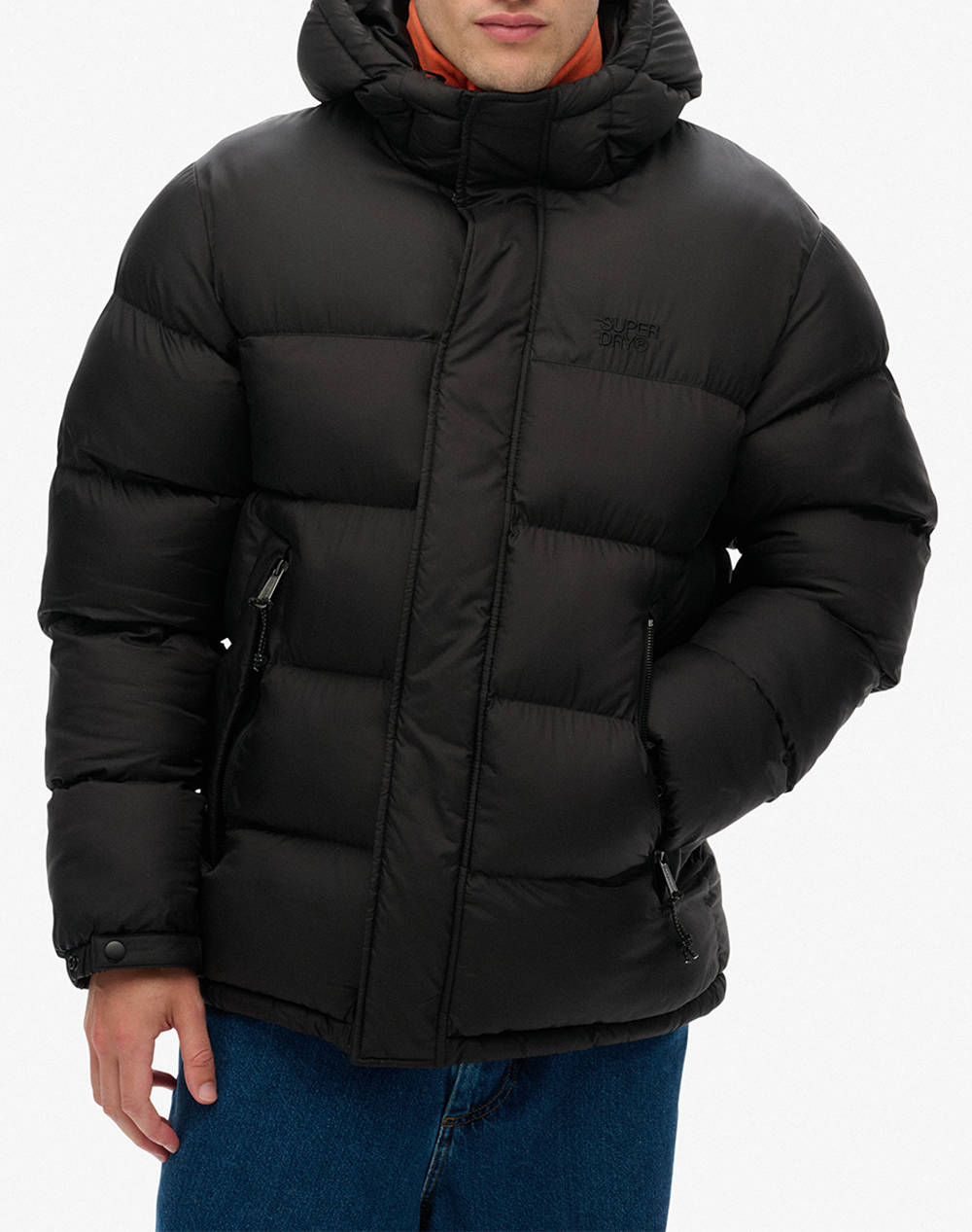 SUPERDRY D1 SDSW HOODED TECH PADDED JKT ΜΠΟΥΦΑΝ ΑΝΔΡΙΚΟ M5012250A-02A Black