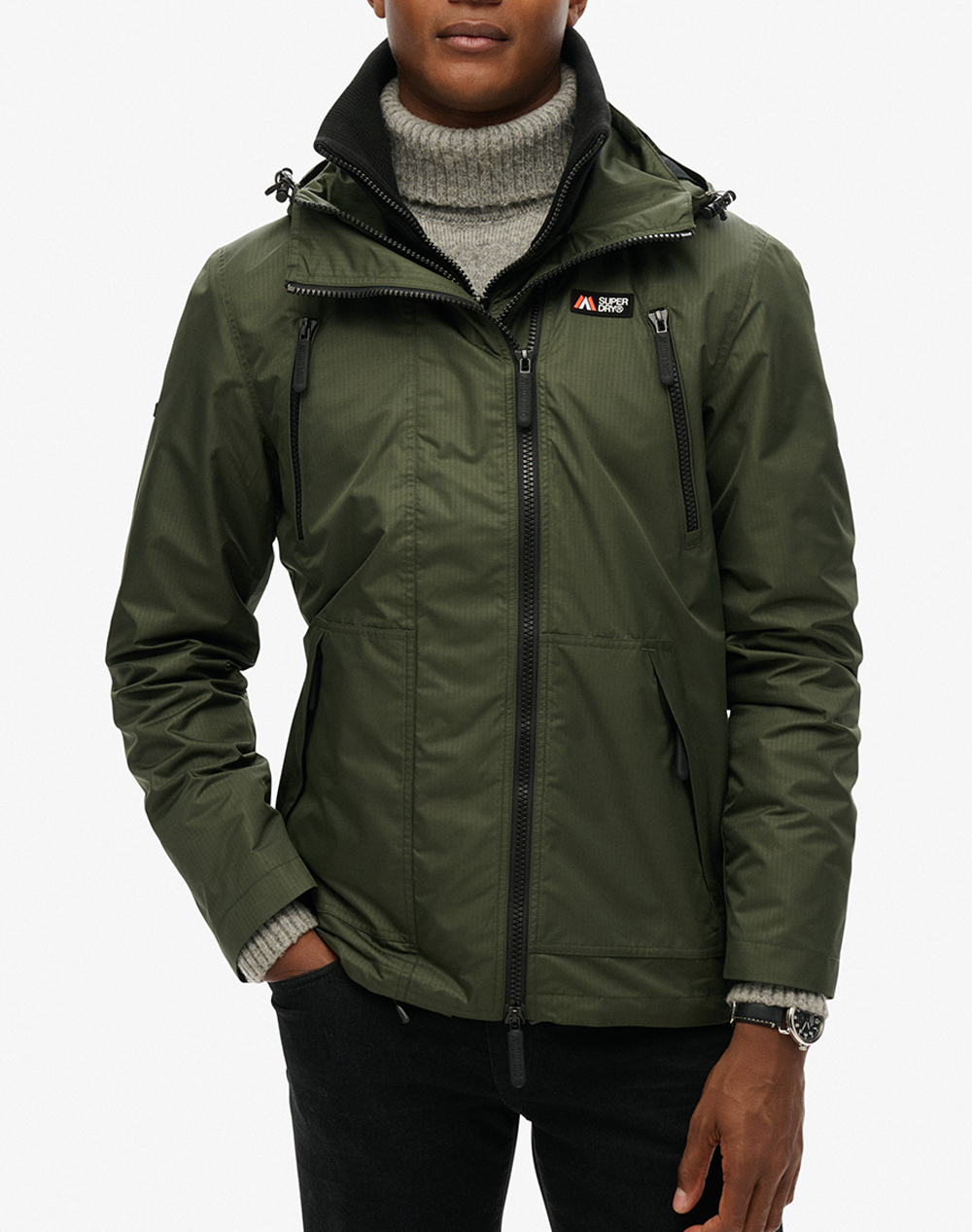 SUPERDRY D1 SDSW HOODED MTN WINDBREAKER JACKET ΜΠΟΥΦΑΝ ΑΝΔΡΙΚΟ M5012100A-1KM Olive
