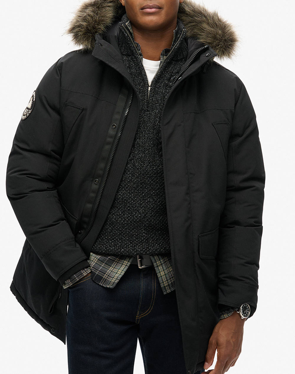 SUPERDRY D2 OVIN EVEREST FAUX FUR PARKA JACKET ΜΠΟΥΦΑΝ ΑΝΔΡΙΚΟ M5011929A-12A Black