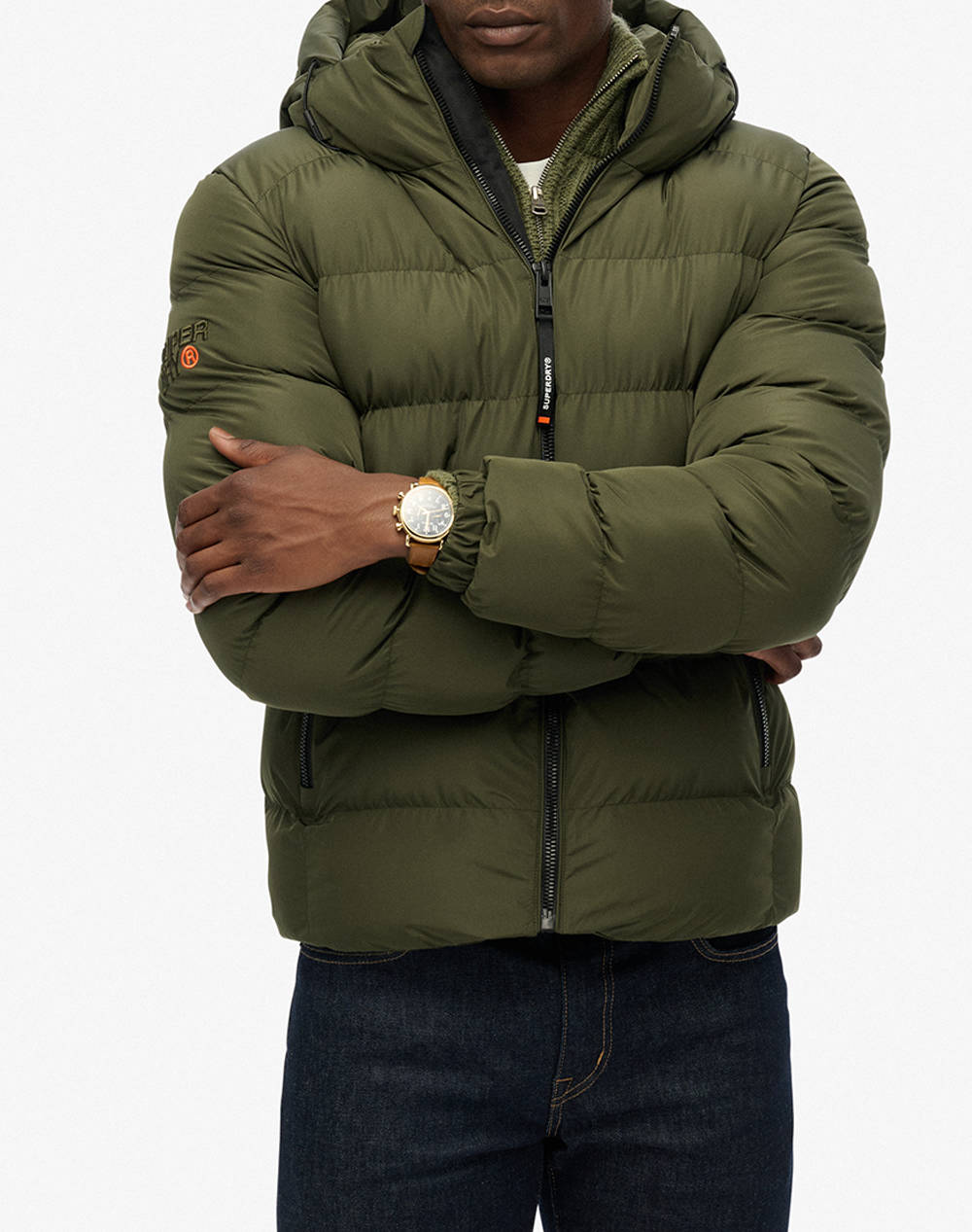 SUPERDRY D1 HOODED SPORTS PUFFER JACKET ΜΠΟΥΦΑΝ ΑΝΔΡΙΚΟ M5011905A-H1Q ArmyGreen