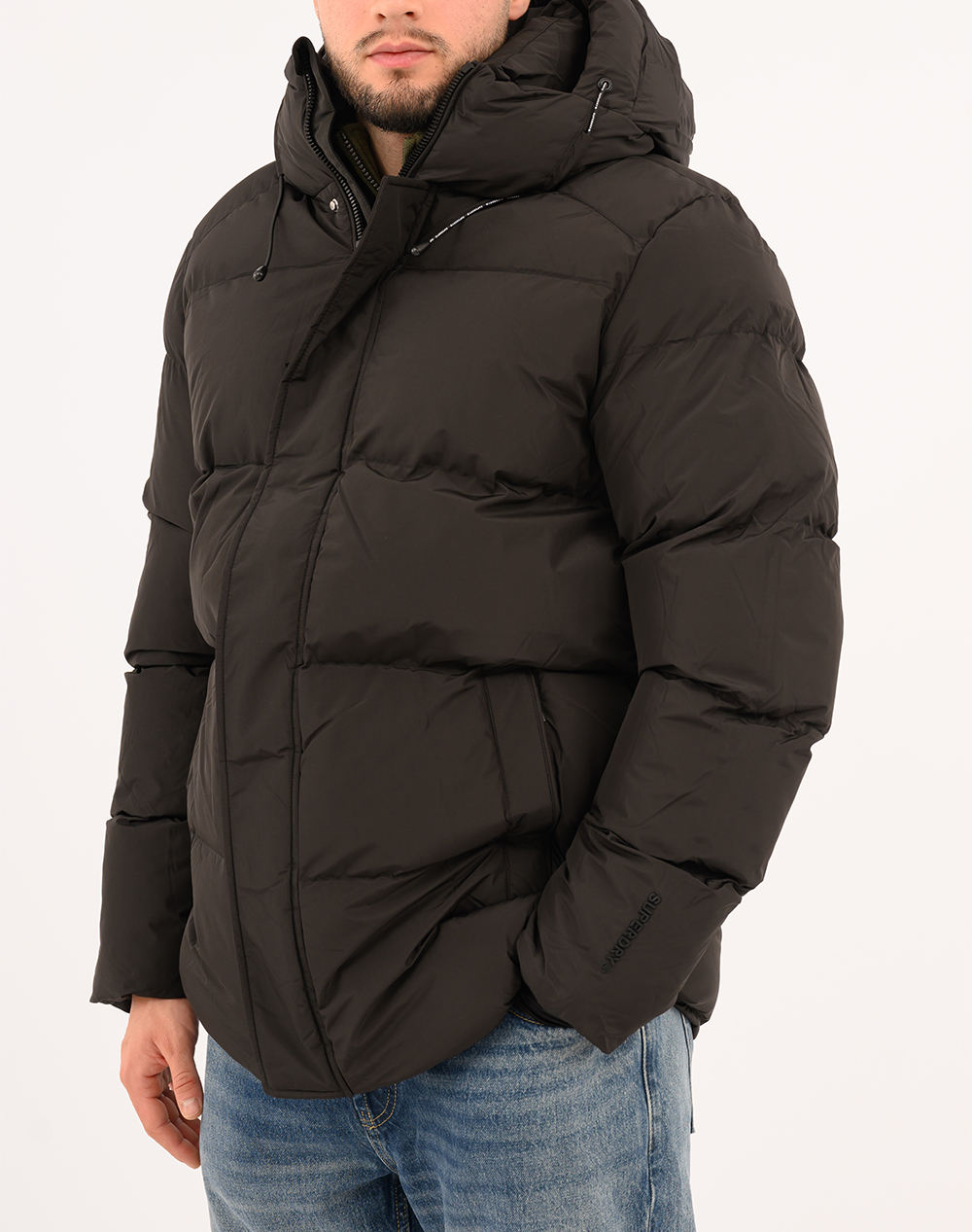 SUPERDRY D2 SDSW HOODED 5 BAFFLE SPORTS PUFFER ΜΠΟΥΦΑΝ ΑΝΔΡΙΚΟ M5012285A-02A Black