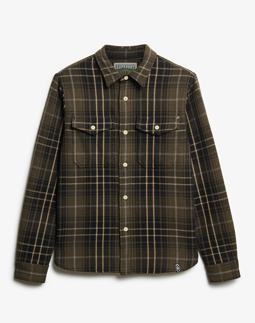SUPERDRY D3 STUD MERCHANT HEAVY CHECKED SHIRT ΠΟΥΚΑΜΙΣΟ ΑΝΔΡΙΚΟ M4011018A-H7X Olive