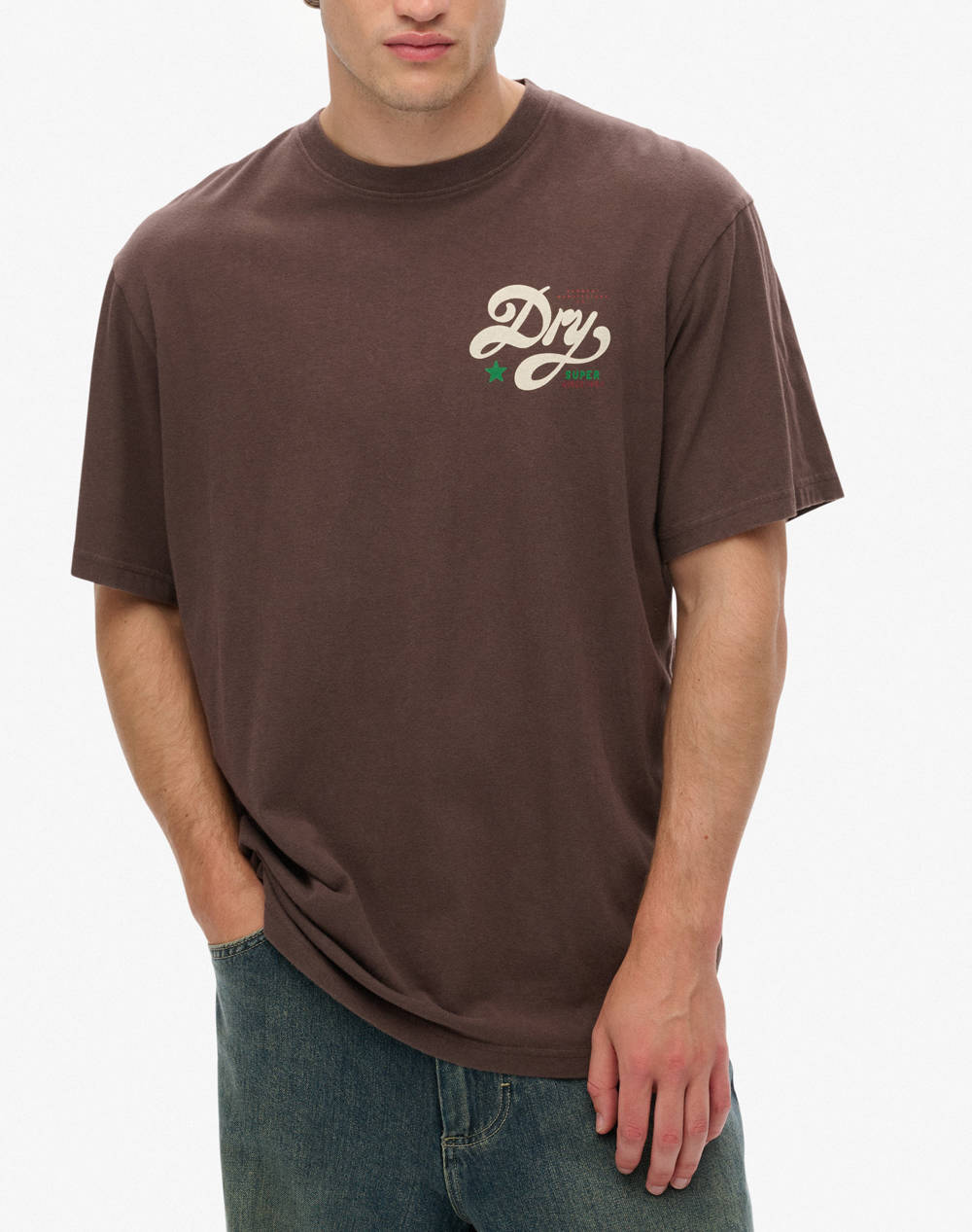 SUPERDRY D1 OVIN TAP ROOM OVERSIZED TEE ΜΠΛΟΥΖΑ ΑΝΔΡΙΚΟ M1012261A-77K Brown