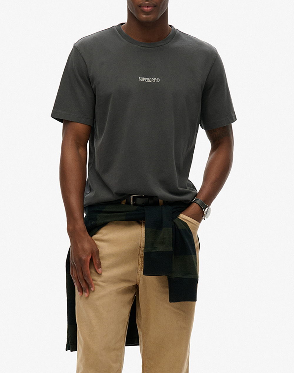 SUPERDRY D1 SDSW MICRO LOGO T SHIRT ΜΠΛΟΥΖΑ ΑΝΔΡΙΚΟ M1012131A-AFB DarkGray