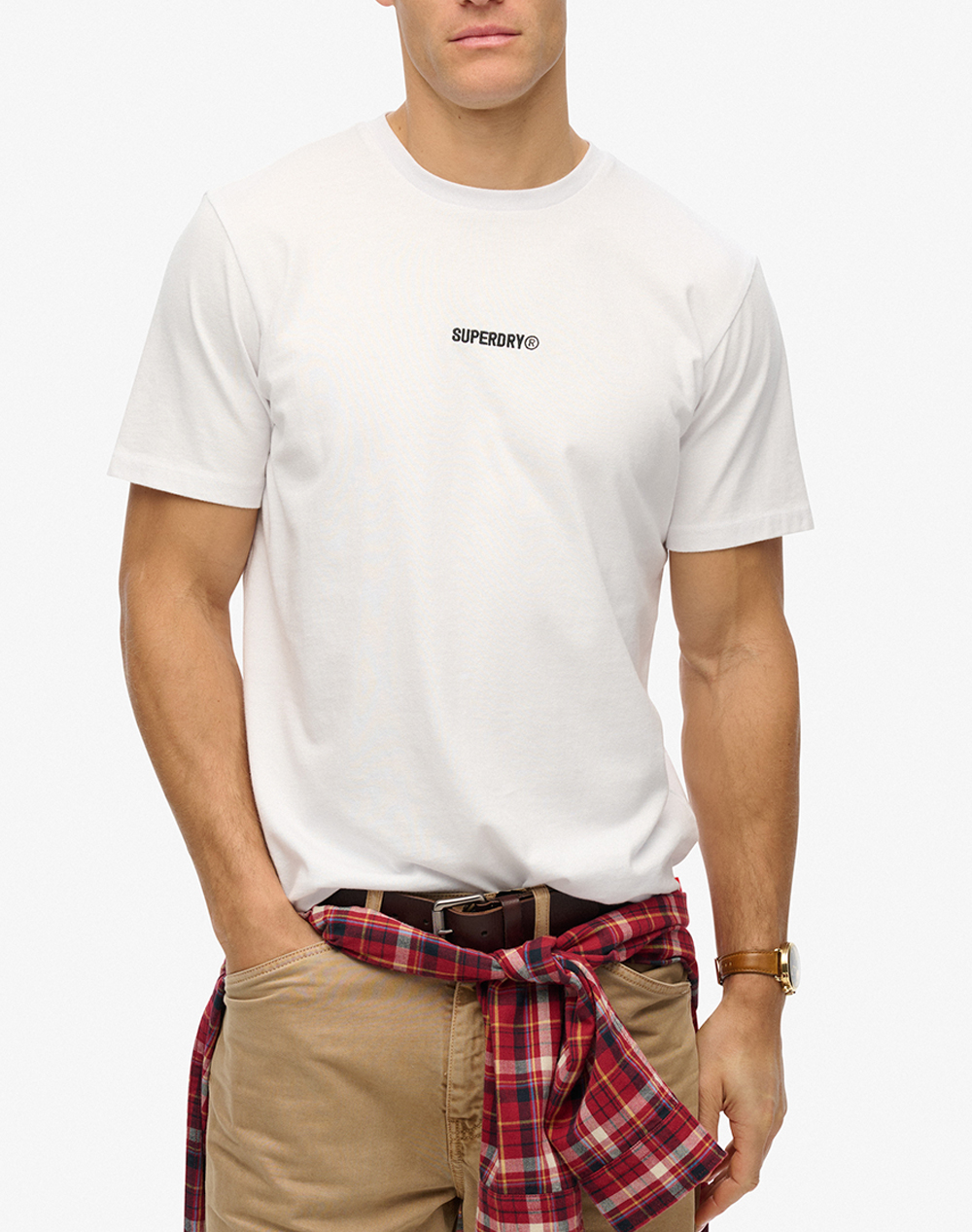 SUPERDRY D1 SDSW MICRO LOGO T SHIRT ΜΠΛΟΥΖΑ ΑΝΔΡΙΚΟ M1012131A-U4Y OffWhite