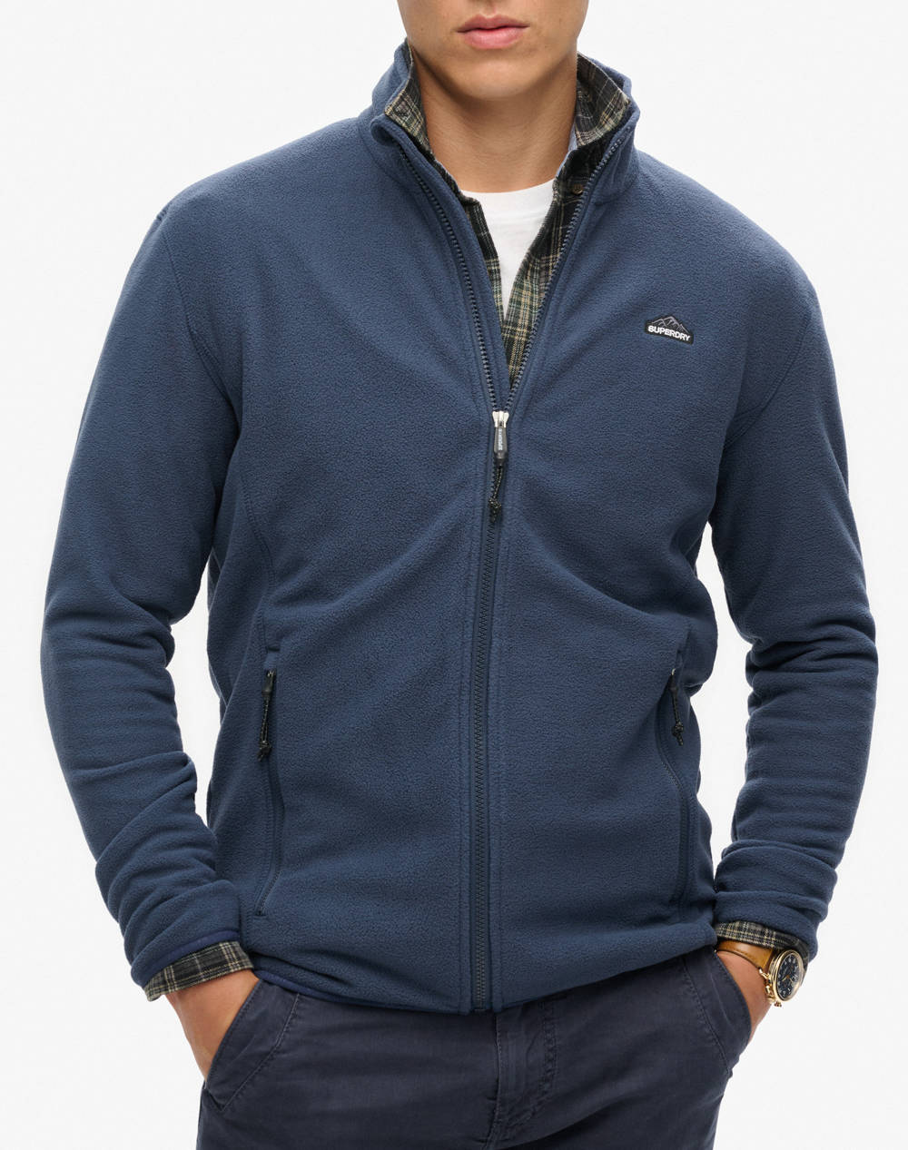 SUPERDRY D1 OVIN POLAR FLEECE FULL ZIP ΦΟΥΤΕΡ ΑΝΔΡΙΚΟ M2014195A-JUA SteelBlue