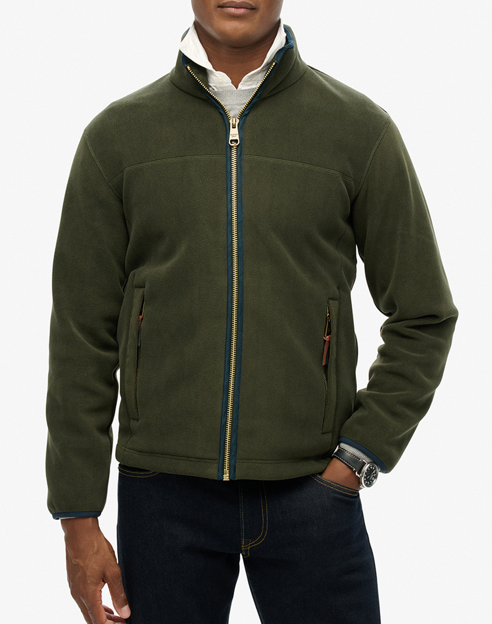 SUPERDRY D3 OVIN ESTATE FULL ZIP FLEECE ΦΟΥΤΕΡ ΑΝΔΡΙΚΟ M2014154A-1KM Olive