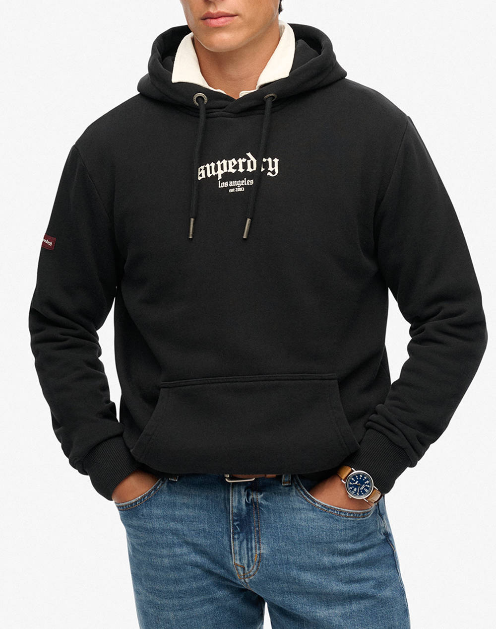 SUPERDRY D2 OVIN TATTOO FLASH LOOSE HOOD ΦΟΥΤΕΡ ΑΝΔΡΙΚΟ M2014251A-02A Black
