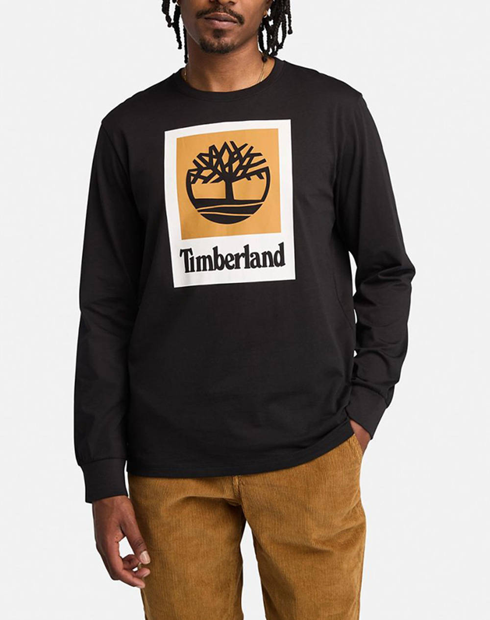 TIMBERLAND STACK LOGO Colored Long Sleeve Tee TB0A5VBB-001 Black
