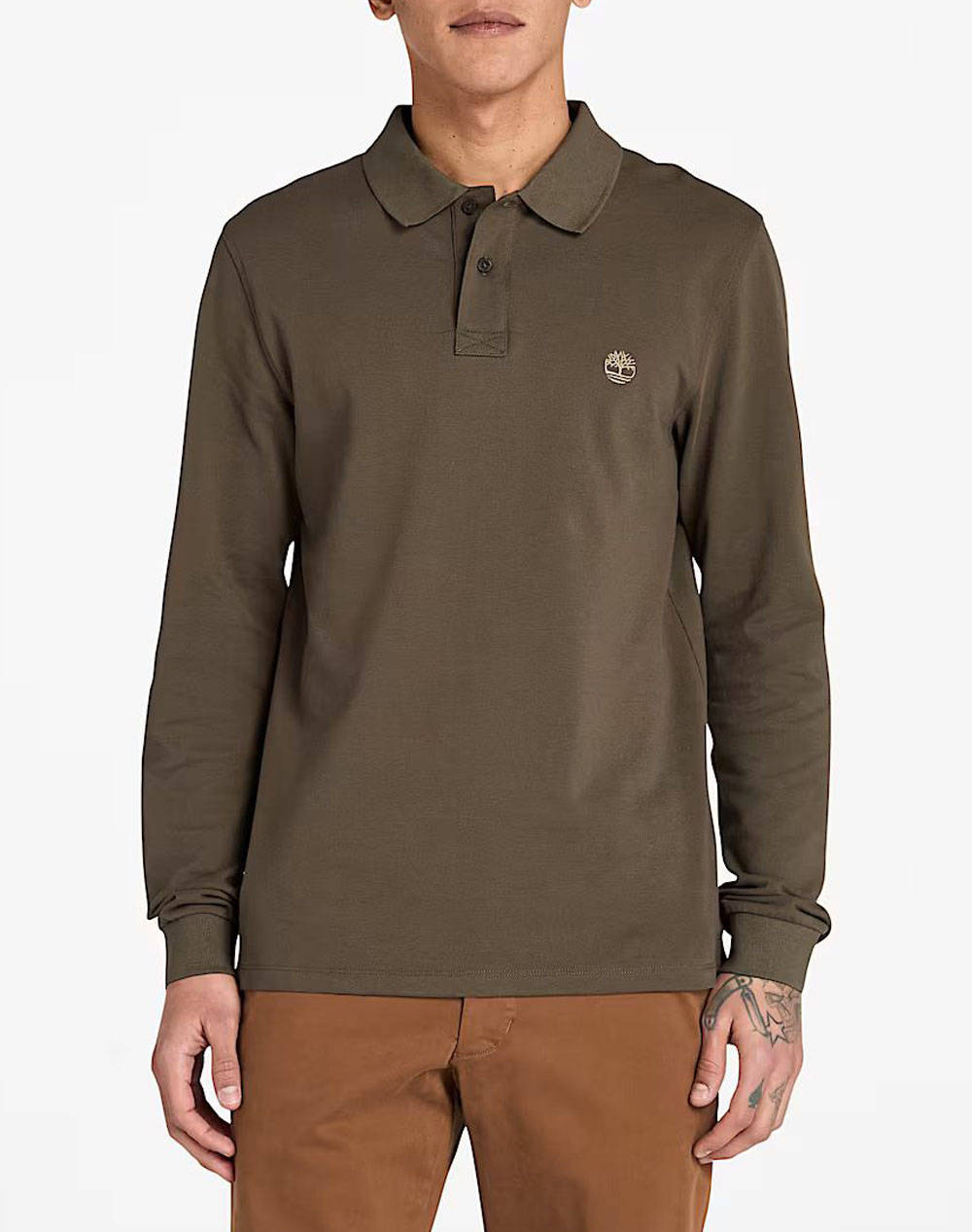 TIMBERLAND MILLERS RIVER LS Millers River Pique Polo TB0A6VD2-A58 DarkOliveGreen