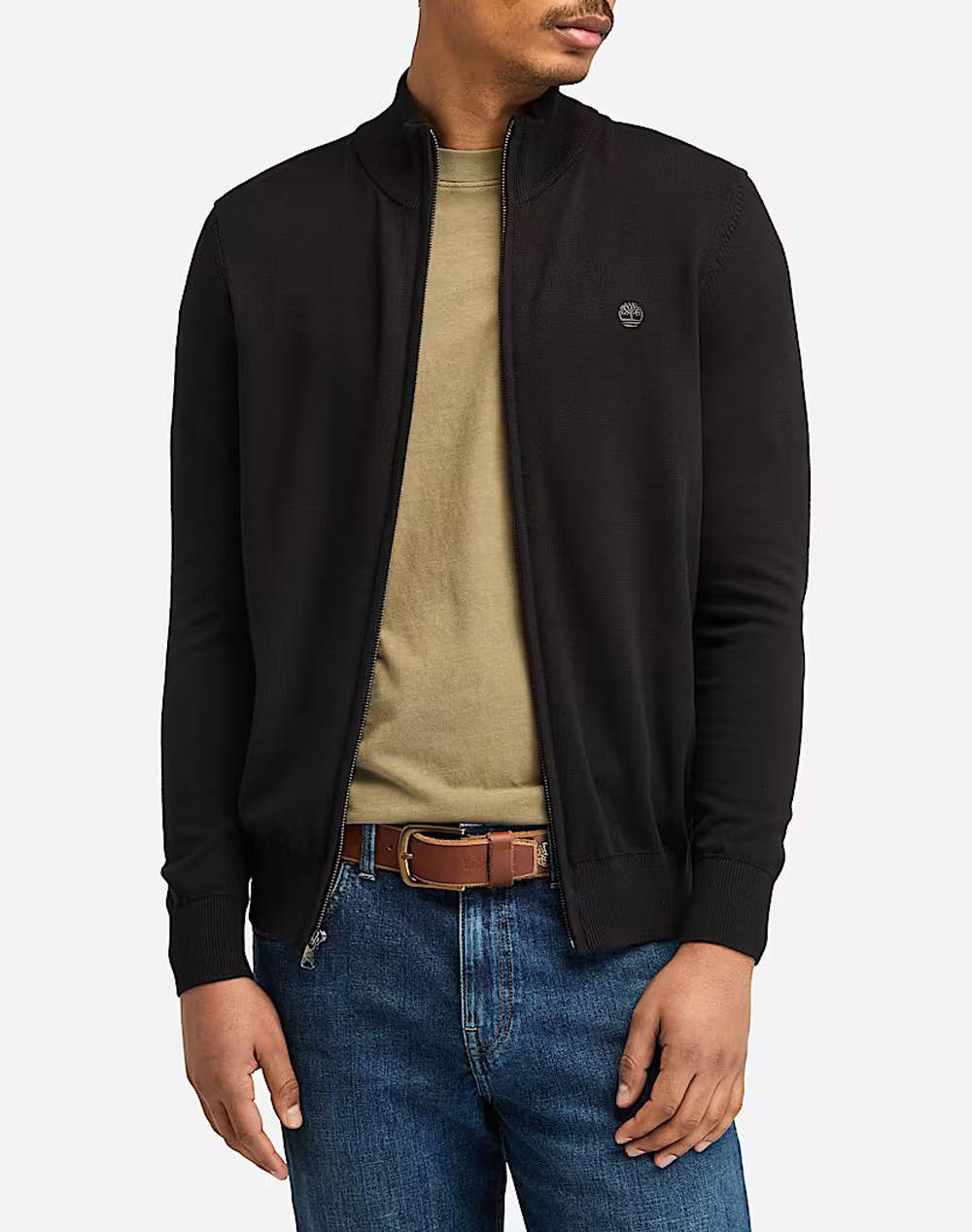 TIMBERLAND WILLIAMS RIVER Cotton YD Full Zip Sweater TB0A2BMZ-X65 Black