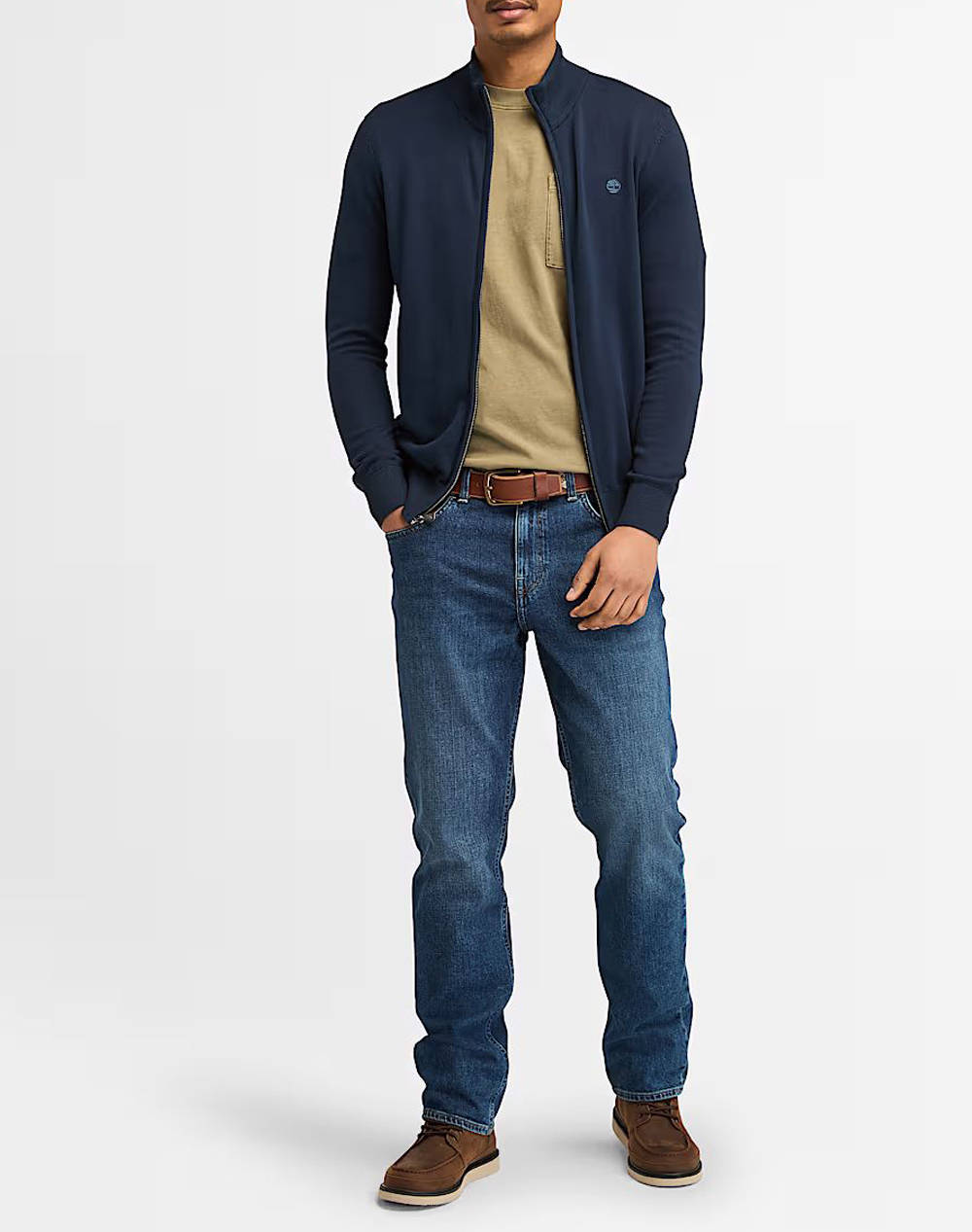 TIMBERLAND WILLIAMS RIVER Cotton YD Full Zip Sweater TB0A2BMZ-Z02 DarkBlue φωτογραφία