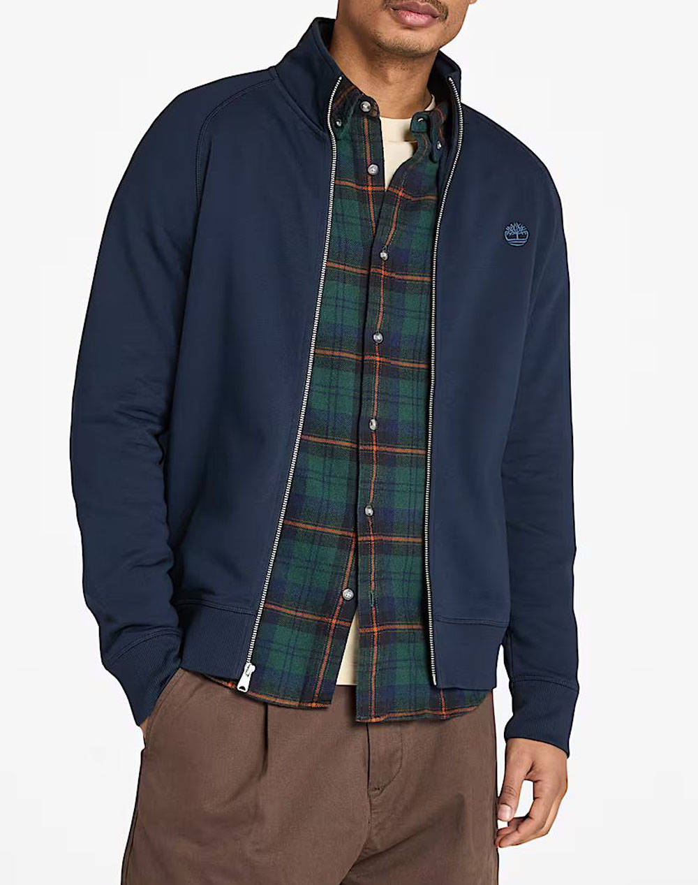 TIMBERLAND EXETER RIVER Brushed Back Full Zip Funnel neck TB0A5MDE-433 DarkBlue