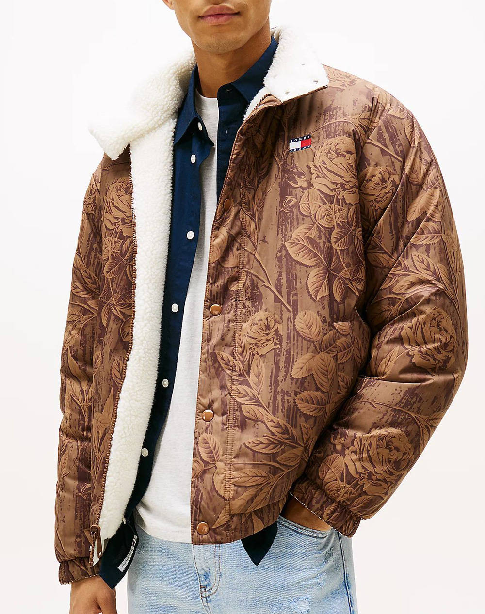 TOMMY JEANS TJM REVERSIBLE TEDDY JACKET DM0DM22064-0HF Brown