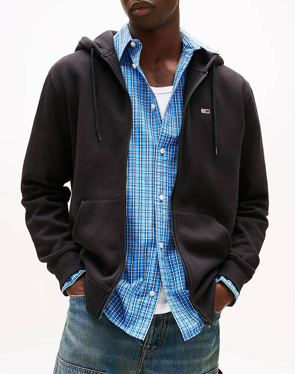 TOMMY JEANS TOMMY JEANS TJM REG S FLAG ZIP THRU DM0DM20743-BDS Black