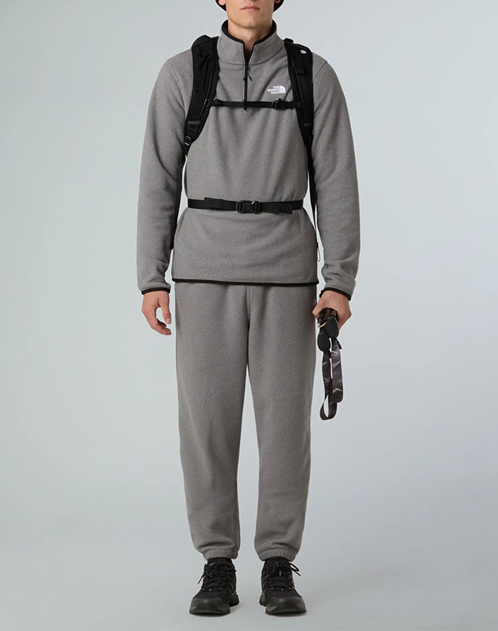 The North Face M Glcr Flc 1 4 Zip Jkt Nf0A8D0Q-Nfcqi Gray ανδρικά ρούχα μπλούζες φούτερ Politikos Shop Πολιτικός