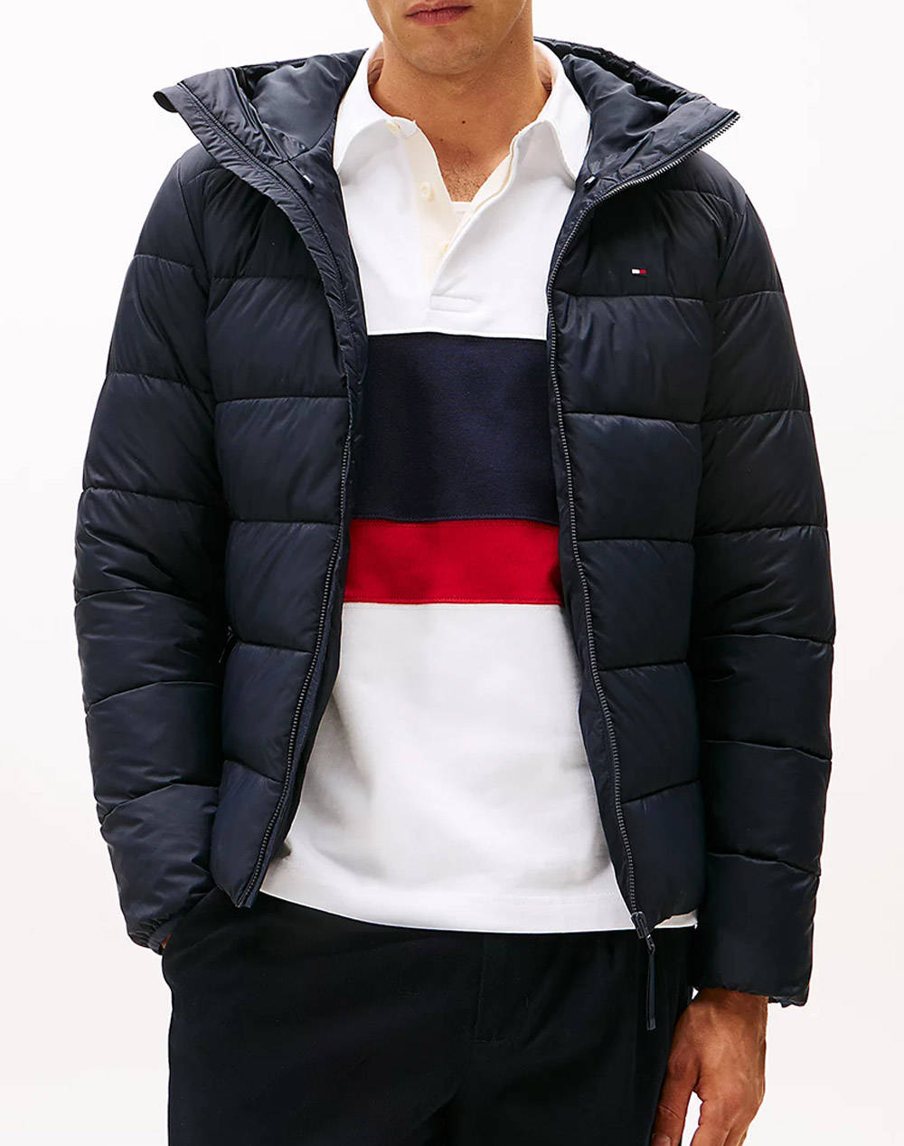 TOMMY HILFIGER MID WEIGHT HOODED JACKET MW0MW41983-DW5 DarkBlue