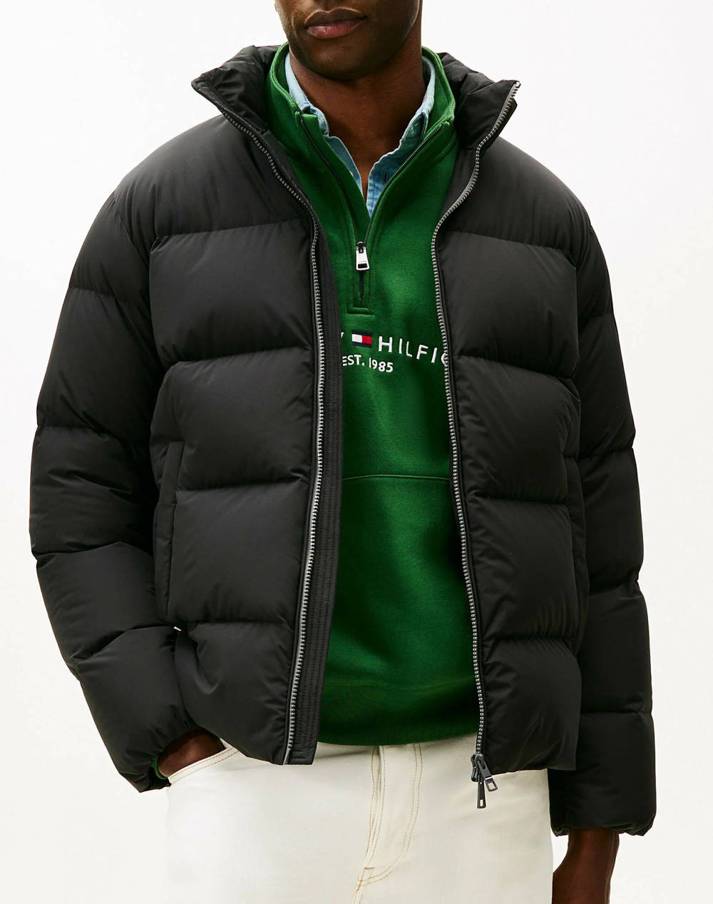 TOMMY HILFIGER DOWN STAND PUFFER JKT MW0MW40615-BDS Black