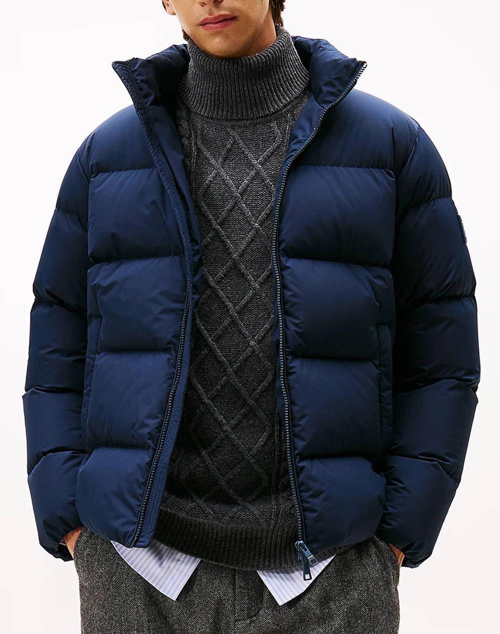 TOMMY HILFIGER DOWN STAND PUFFER JKT MW0MW40615-DW5 NavyBlue