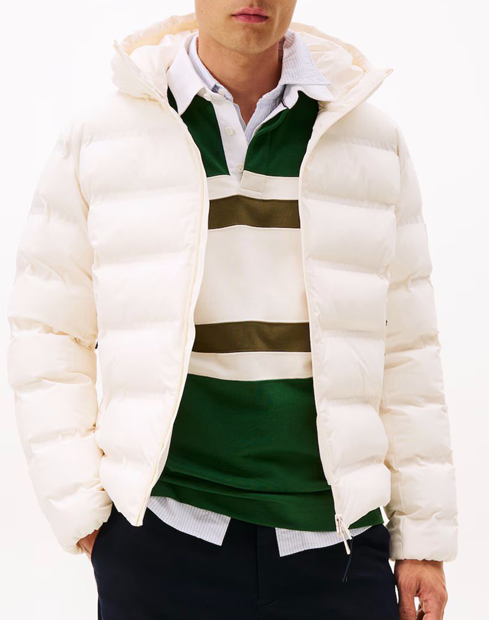 TOMMY HILFIGER TECH HEAT SEALED JKT MW0MW40637-Z00 OffWhite