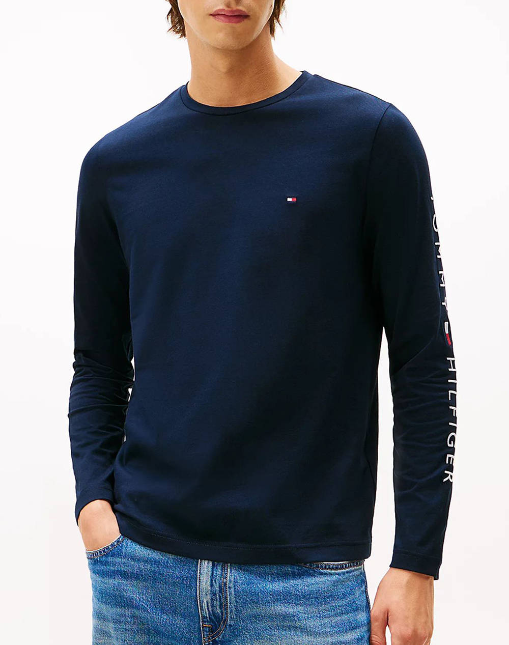 TOMMY HILFIGER TOMMY LOGO LONG SLEEVE TEE MW0MW09096-DW5 DarkBlue