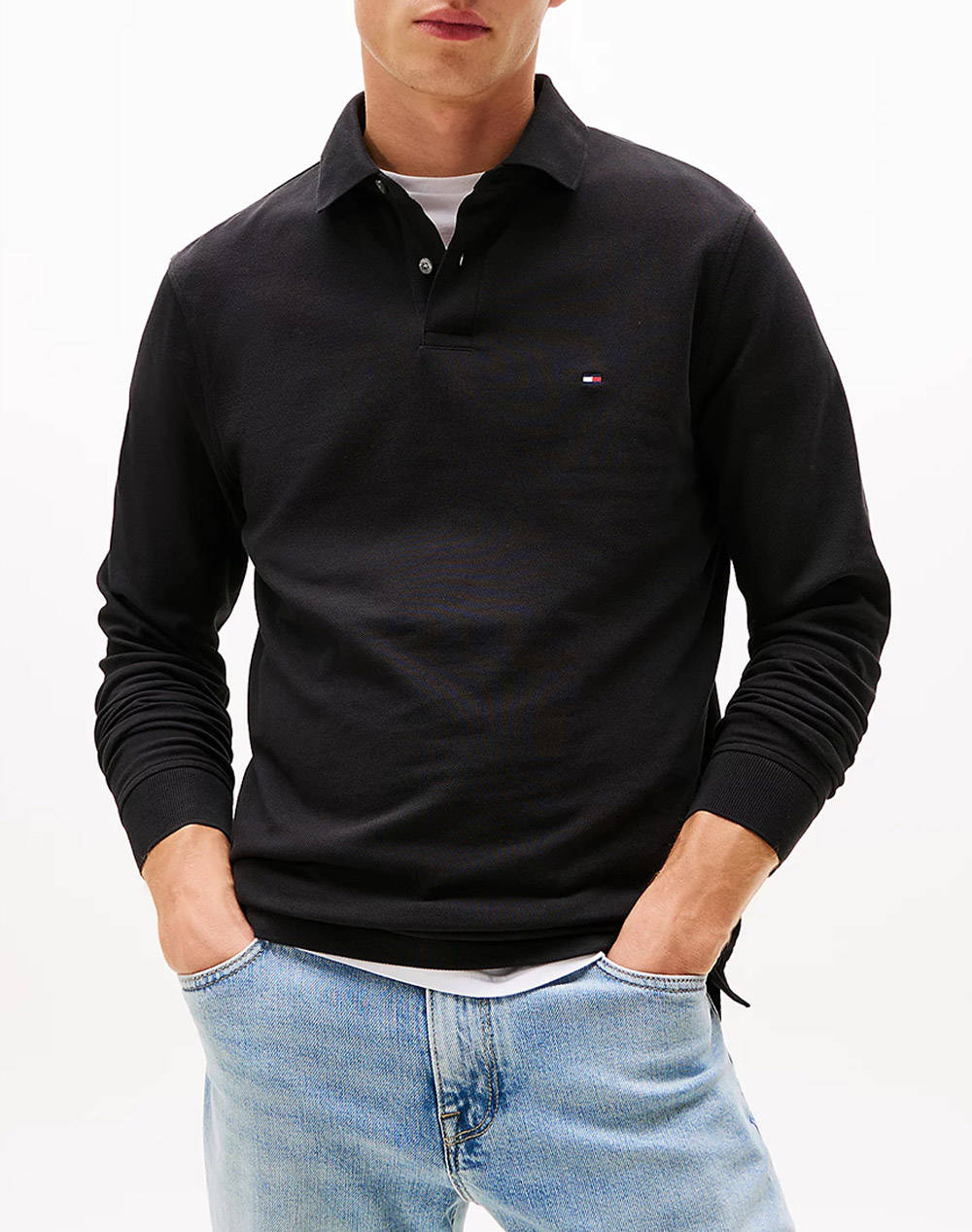 TOMMY HILFIGER 1985 REGULAR LS POLO MW0MW20183-BDS Black