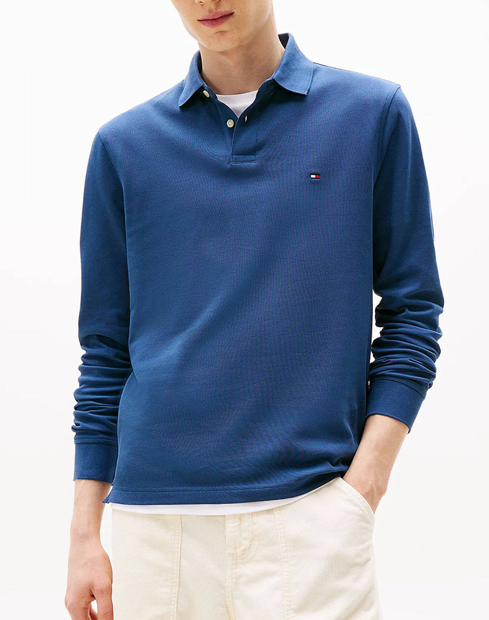 TOMMY HILFIGER 1985 REGULAR LS POLO MW0MW20183-DBZ OceanBlue