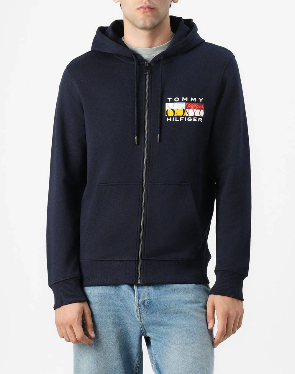 TOMMY HILFIGER TH COLOUR FLAG ZIP THROUGH MW0MW40043-DW5 DarkBlue
