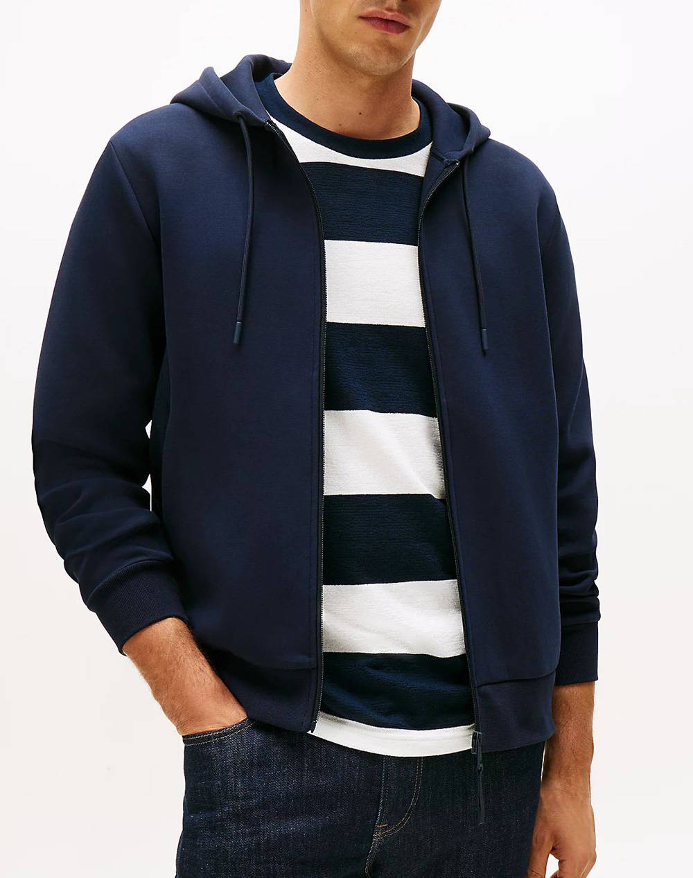 TOMMY HILFIGER PERFORMANCE ZIP THRU HOODIE MW0MW40860-DW5 DarkBlue