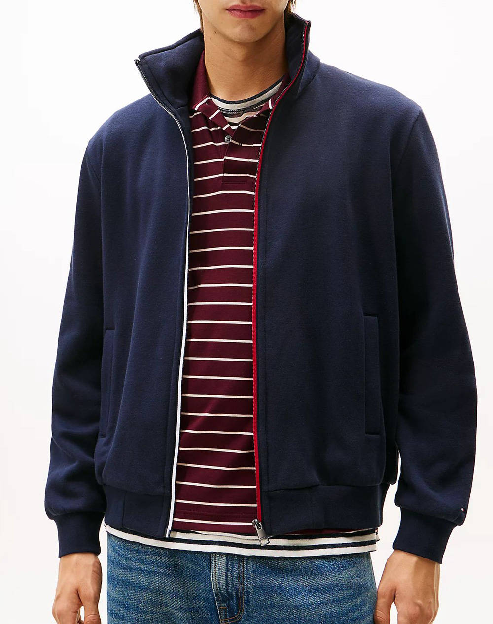 TOMMY HILFIGER GLOBAL STRIPE ZIP THROUGH MW0MW40481-DW5 DarkBlue