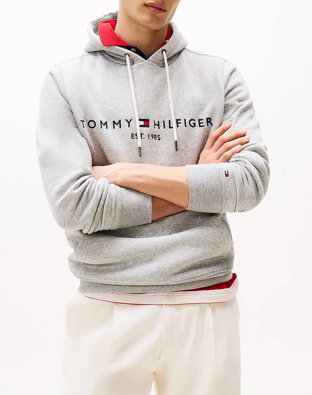 TOMMY HILFIGER TOMMY LOGO HOODY MW0MW10752-501 LightGray