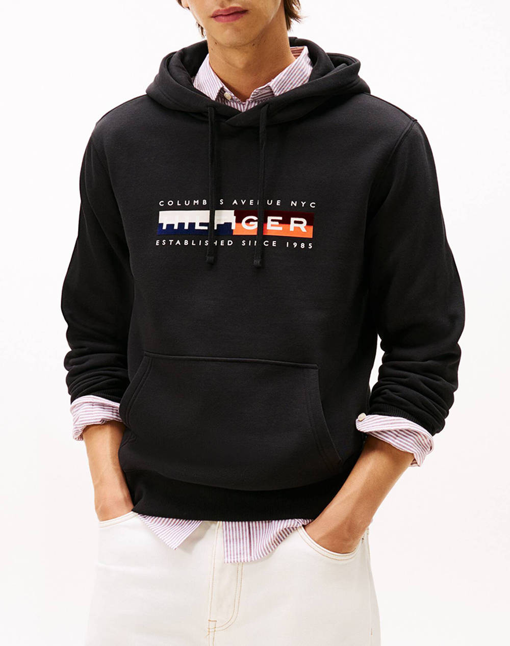 TOMMY HILFIGER TH COLOUR BLOCK GRAPHIC HOODIE MW0MW40041-BDS Black
