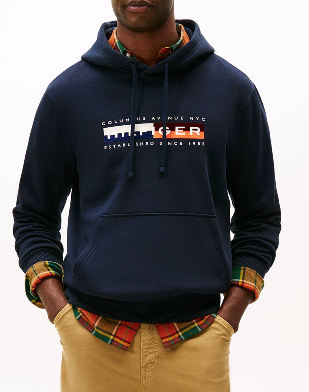 TOMMY HILFIGER TH COLOUR BLOCK GRAPHIC HOODIE MW0MW40041-DW5 DarkBlue