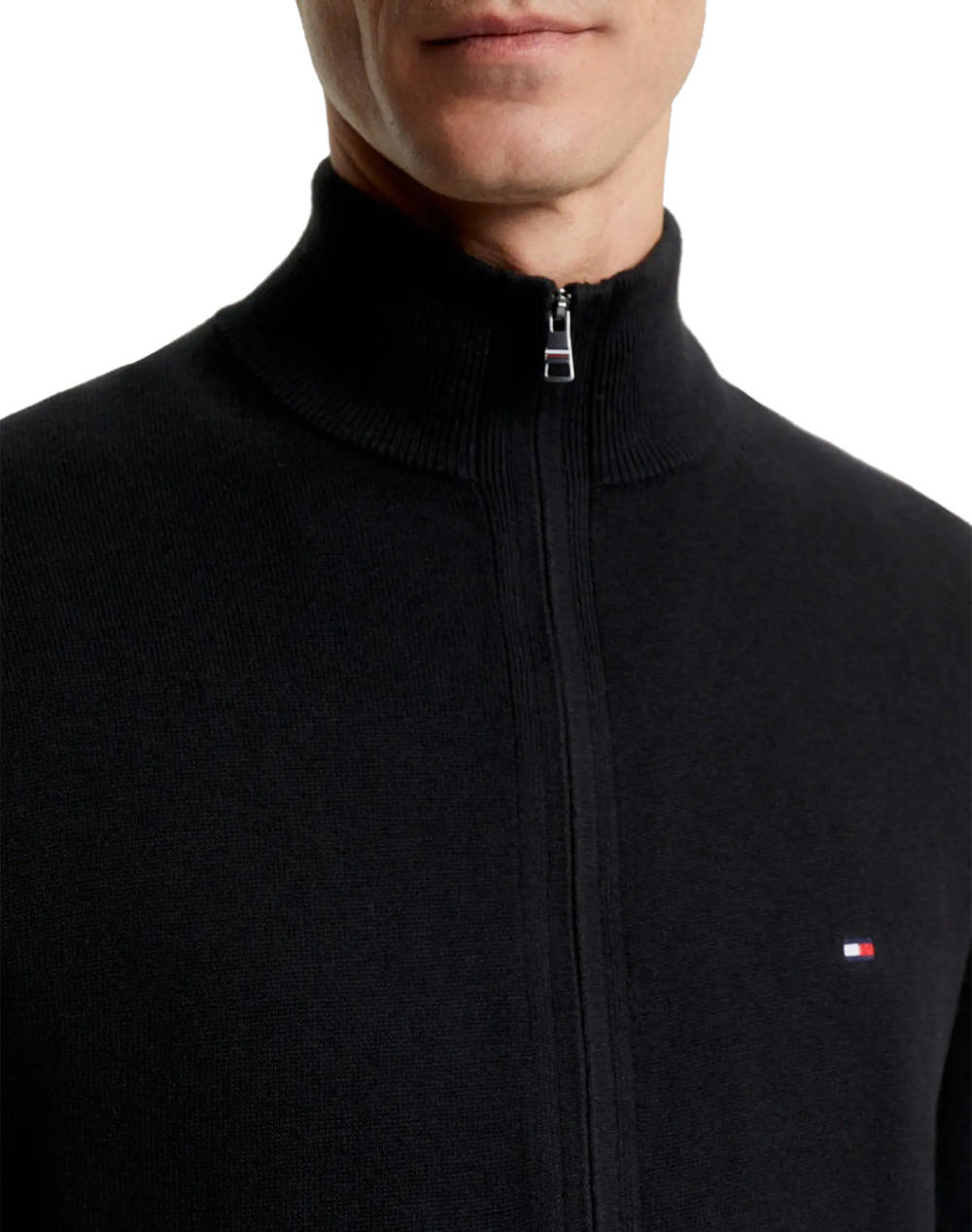 TOMMY HILFIGER PIMA ORG CTN CASHMERE ZIP THRU MW0MW28050-BDS Black φωτογραφία