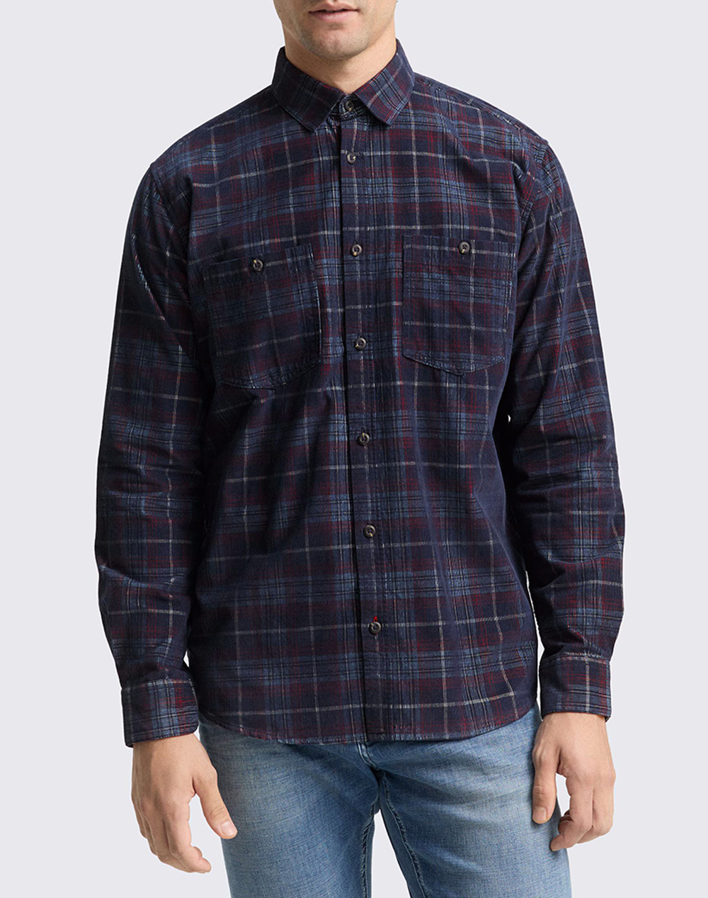 TOM TAILOR CORDUROY CHECK ΠΟΥΚΑΜΙΣΟ ΑΝΔΡΙΚΟ 1048427-38918 NavyBlue