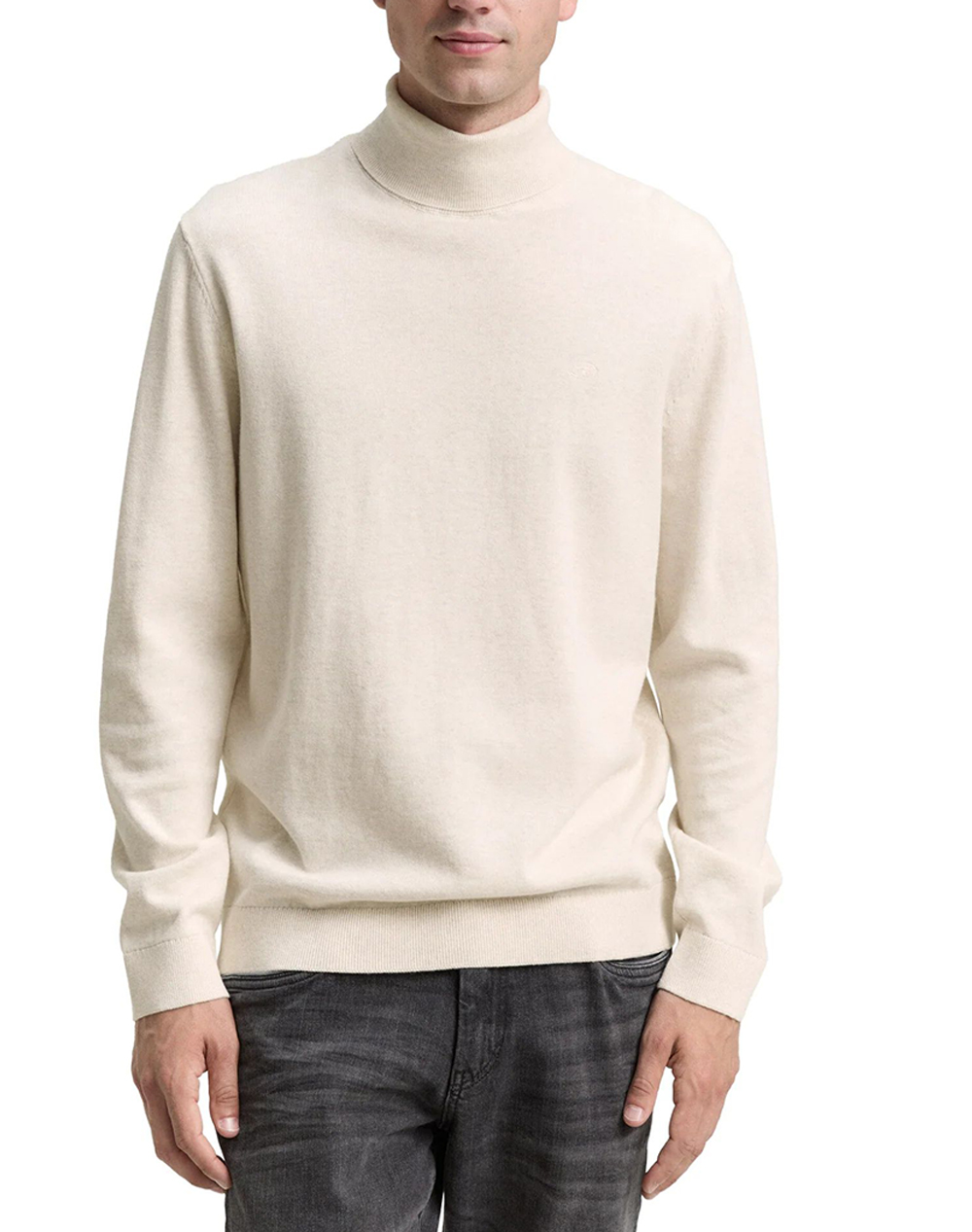 TOM TAILOR BASIC TURTLENECK KNIT ΠΛΕΚΤΟ ΑΝΔΡΙΚΟ 1048013-38677 Cream