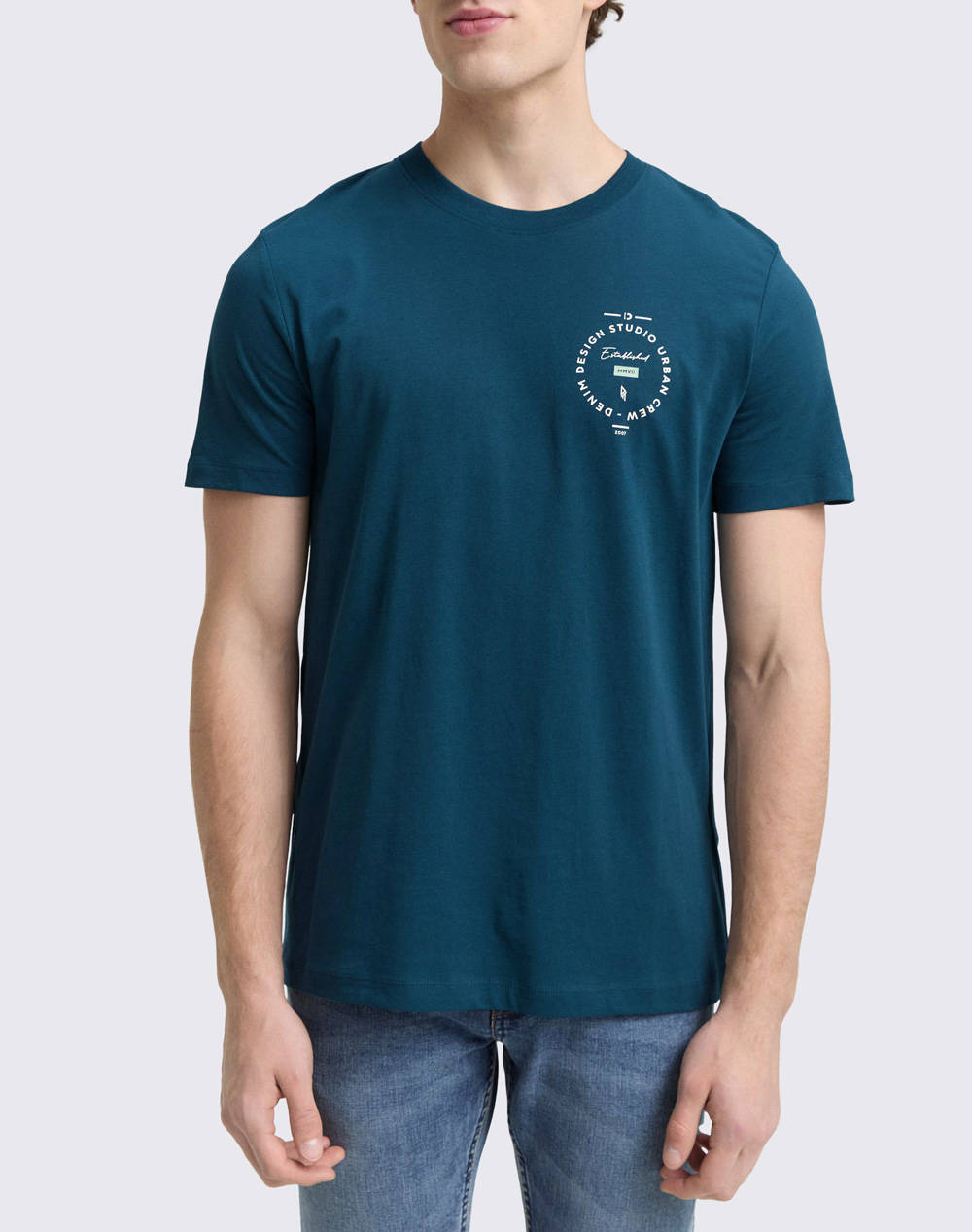 TOM TAILOR PRINTED ΜΠΛΟΥΖΑ ΑΝΔΡΙΚΟ 1047423-21179 Petrol